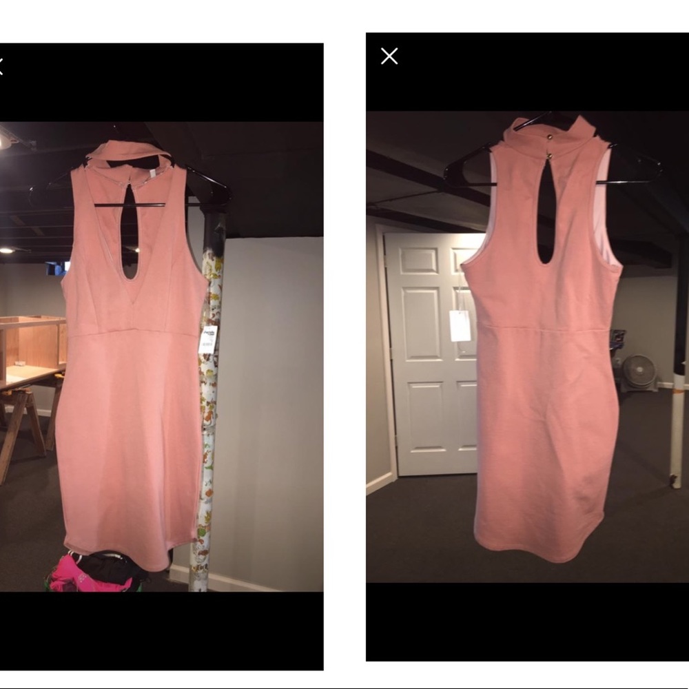 Nude keyhole dress